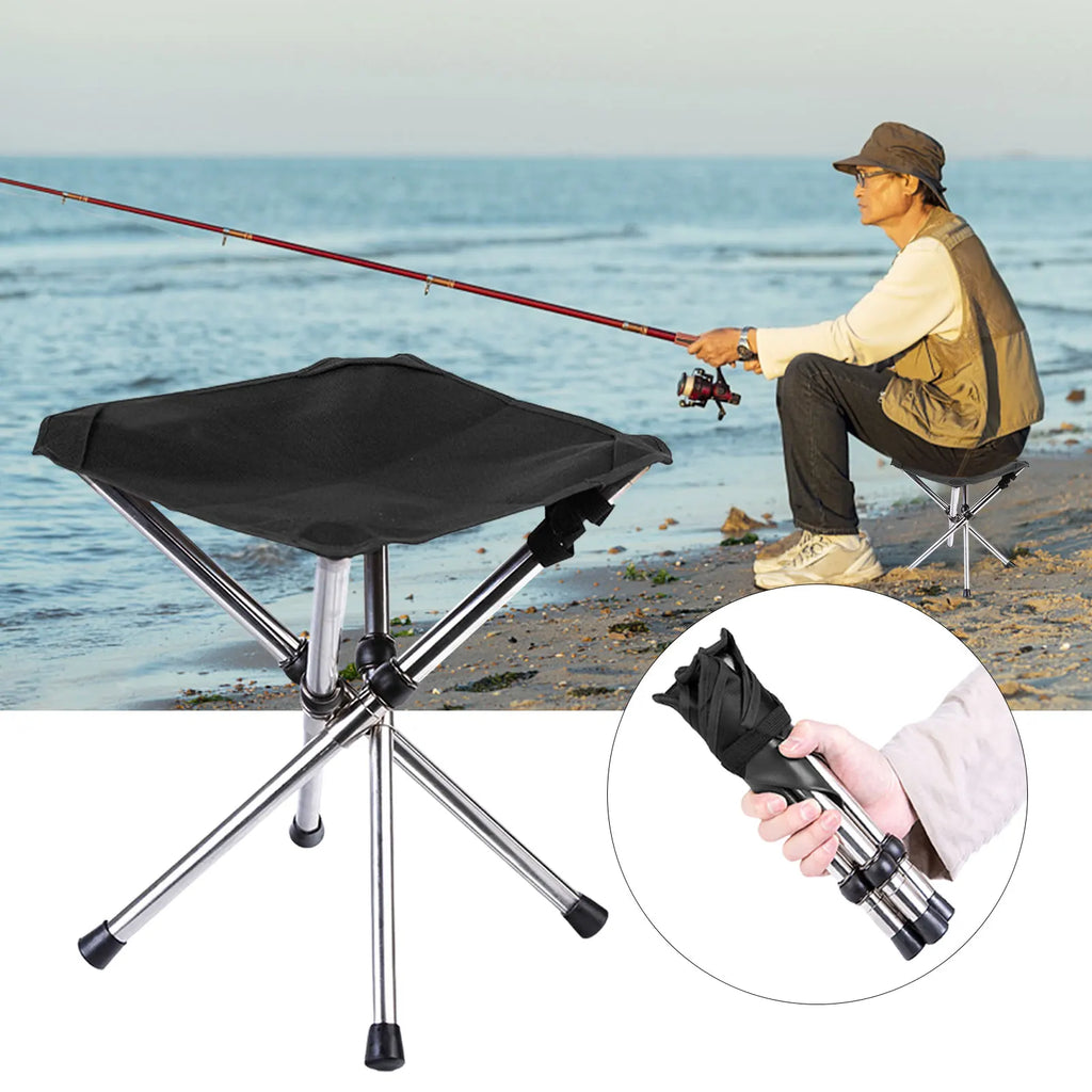 Folding Camping Tripod Stools Portable Fishing Stool Outdoor Foldable Chair Beach Small Tripod Stool for Campe Fishing Supplies