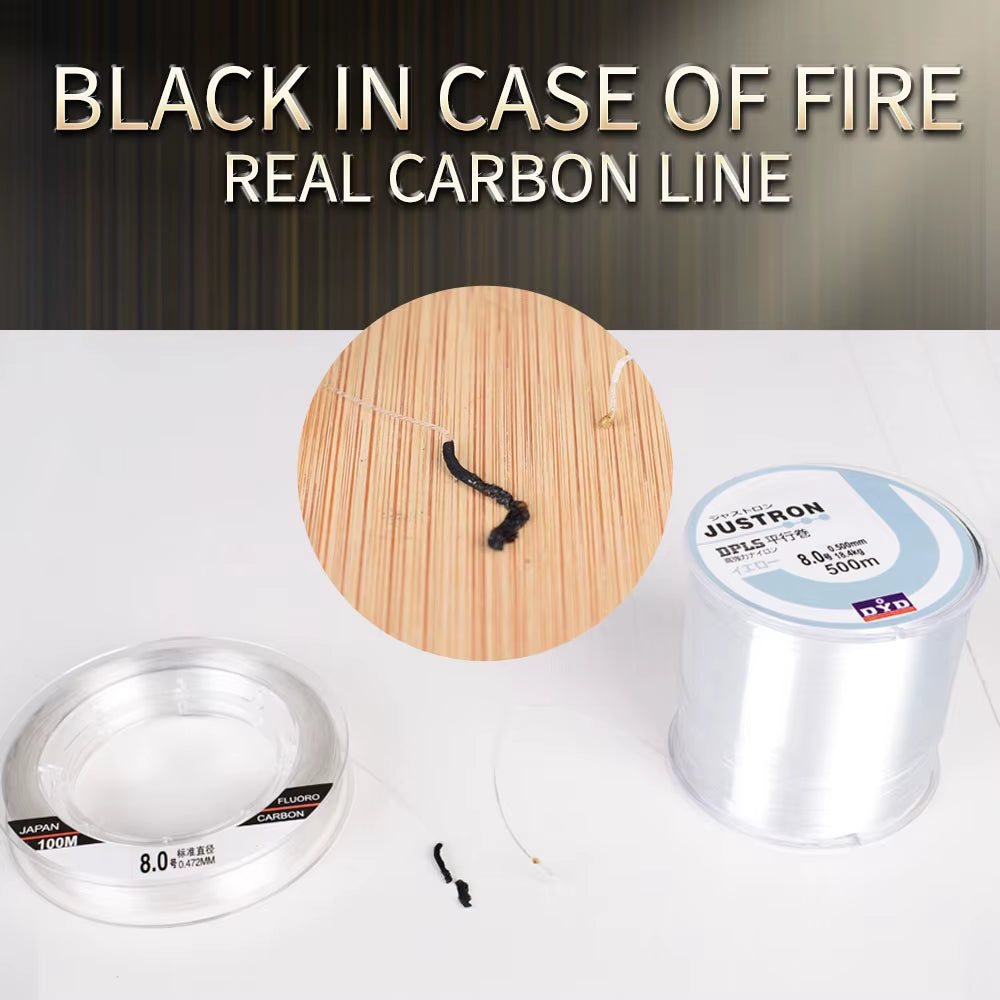 Finder-X Fishing Carbon Line 50 100M 100% Fluorocarbon Leader Line Strong Monofilament Sink Fishing Line Invisible