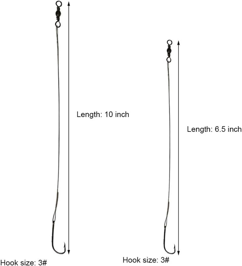 20Pcs Wire Leader Hook Rigs Baitholder Fishing Hook Nylon Coated Fishing Wire Leader with Swivel